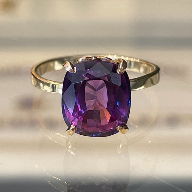 The Purple Sapphire Solitaire Ring