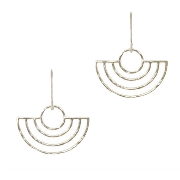 15% Off! Hammered 'Deco' Circle Earrings