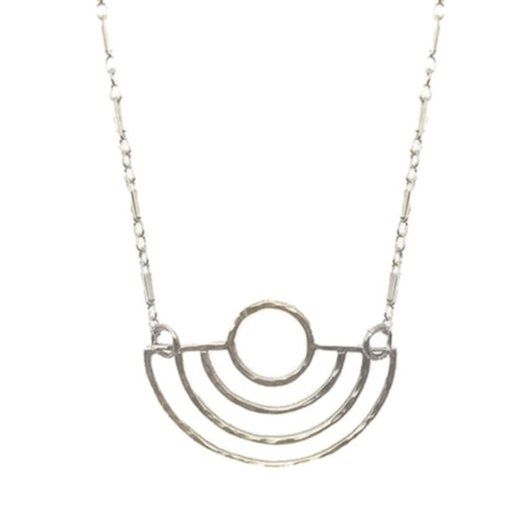 Hammered 'Deco' Circle Necklace