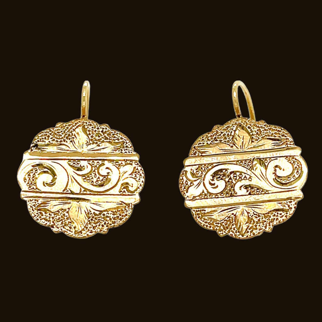 Antique Hand Engraved Earrings